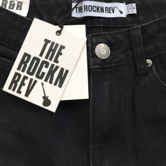 Rockn Rev Black Mid-Rise Distressed Jeans - Picture 8 of 13